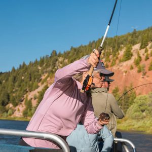 Orvis Helios Fly Rod in action from boat